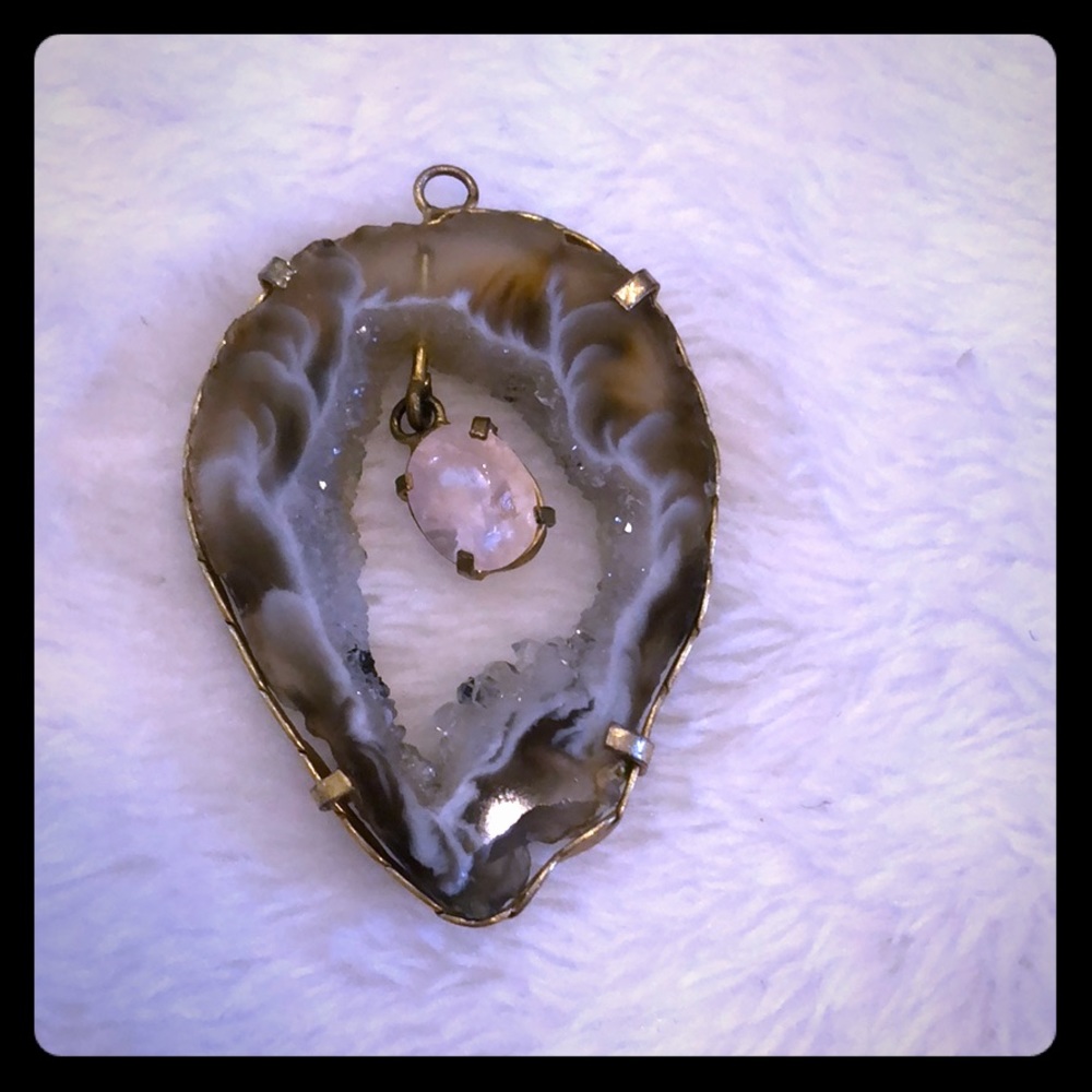 🌺Brazilian🌺Handmade Agate Slice Pendant 🌹Quartz